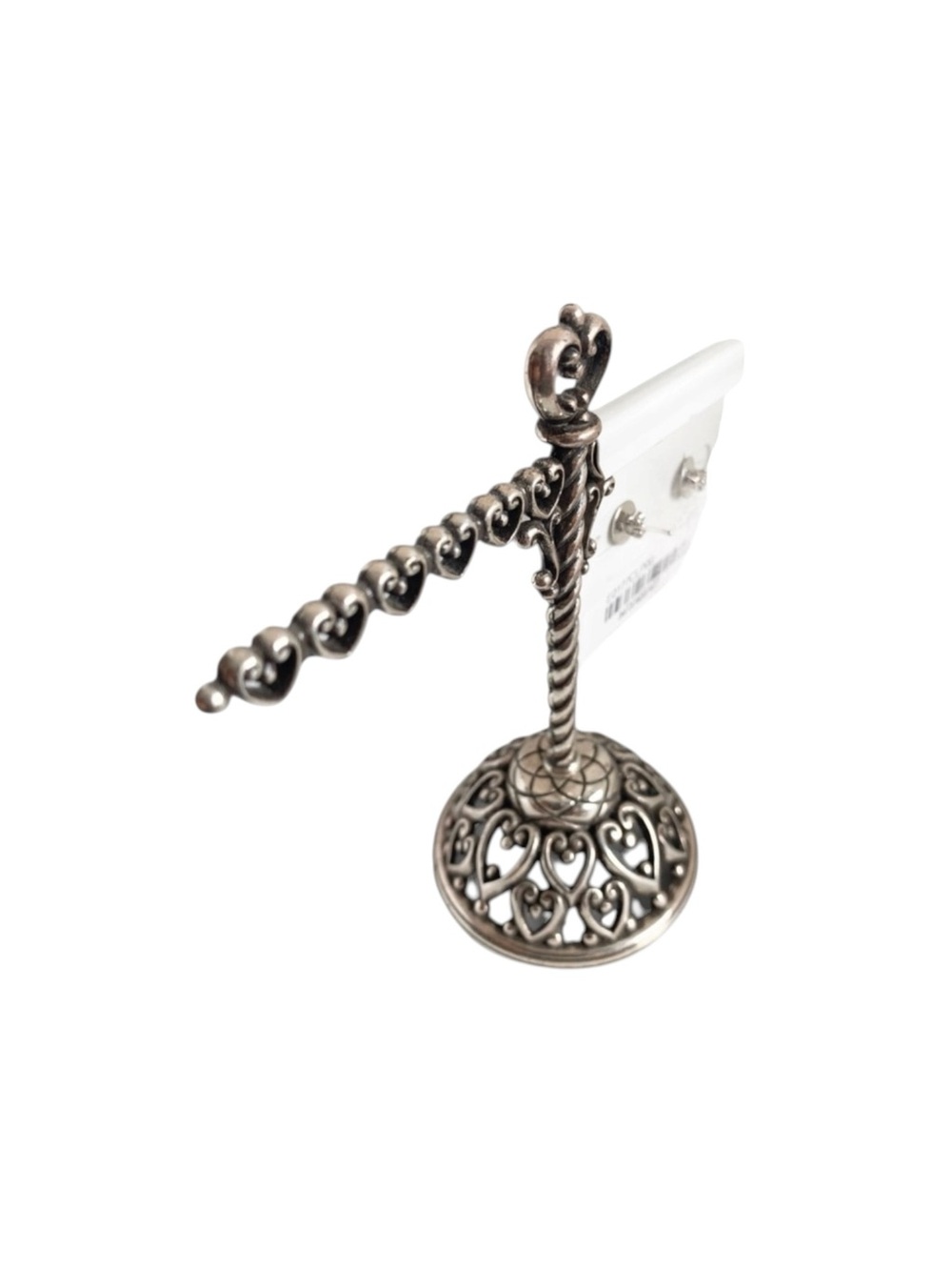 new Lassaire ᪥ Simulated Diamond Bezel Stud Earrings ᪥ Platinum Plated Silver - Picture 8 of 16